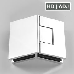 Forge Frameless Shower Hinge Heavy Duty Adjustable Glass to Glass 135 Degrees - Chrome - Image 1