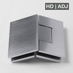 Forge Frameless Shower Hinge Heavy Duty Adjustable Glass to Glass 135 Degrees - Satin Chrome - Image 1
