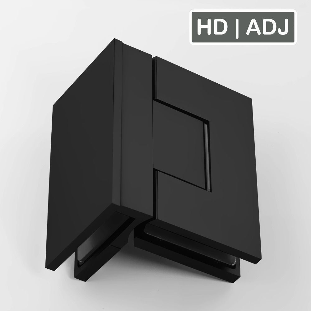 Forge Frameless Shower Hinge Heavy Duty Adjustable Glass to Glass 90 Degrees - Black - Image 1