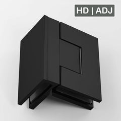 Forge Frameless Shower Hinge Heavy Duty Adjustable Glass to Glass 90 Degrees - Black - Image 1