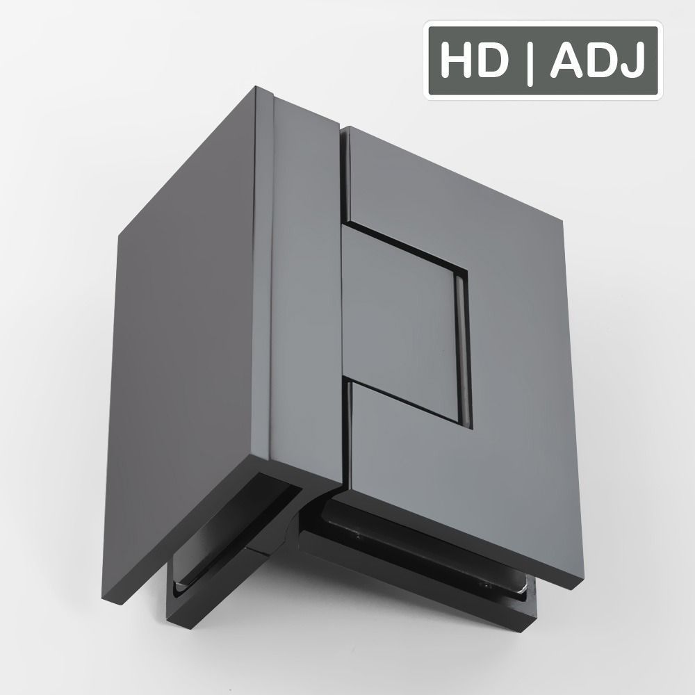 Forge Frameless Shower Hinge Heavy Duty Adjustable Glass to Glass 90 Degrees - Gunmetal Grey - Image 1
