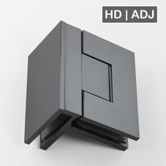 Forge Frameless Shower Hinge Heavy Duty Adjustable Glass to Glass 90 Degrees - Gunmetal Grey - Image 1