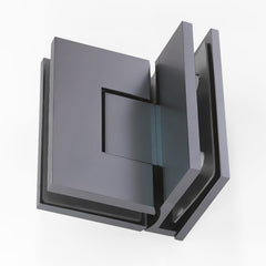 Forge Frameless Shower Hinge Heavy Duty Adjustable Glass to Glass 90 Degrees - Gunmetal Grey - Image 2