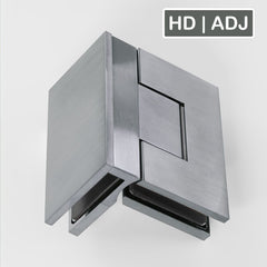 Forge Frameless Shower Hinge Heavy Duty Adjustable Glass to Glass 90 Degrees - Satin Chrome - Image 1