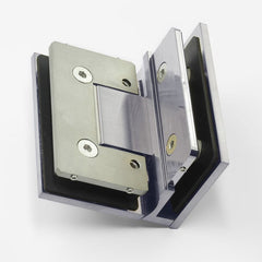 Forge Frameless Shower Hinge Heavy Duty Adjustable Glass to Glass 90 Degrees - Satin Chrome - Image 3