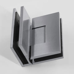 Forge Frameless Shower Hinge Heavy Duty Adjustable Glass to Glass 90 Degrees - Satin Chrome - Image 2