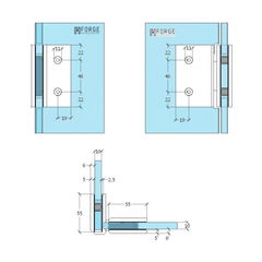 ES290OWC β FORGE Shower Hinge Glass to Glass 90 Degree with One Way Door Stopper Chrome β supplier gallery view 3