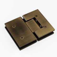 FORGE Frameless Shower Hinge Glass to Glass 180 Degrees - Antique Brass