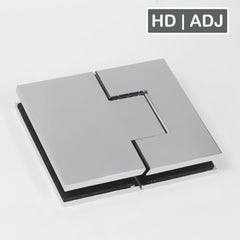 Forge Frameless Shower Hinge Heavy Duty Adjustable Glass to Glass 180 Degrees - Chrome - Image 1