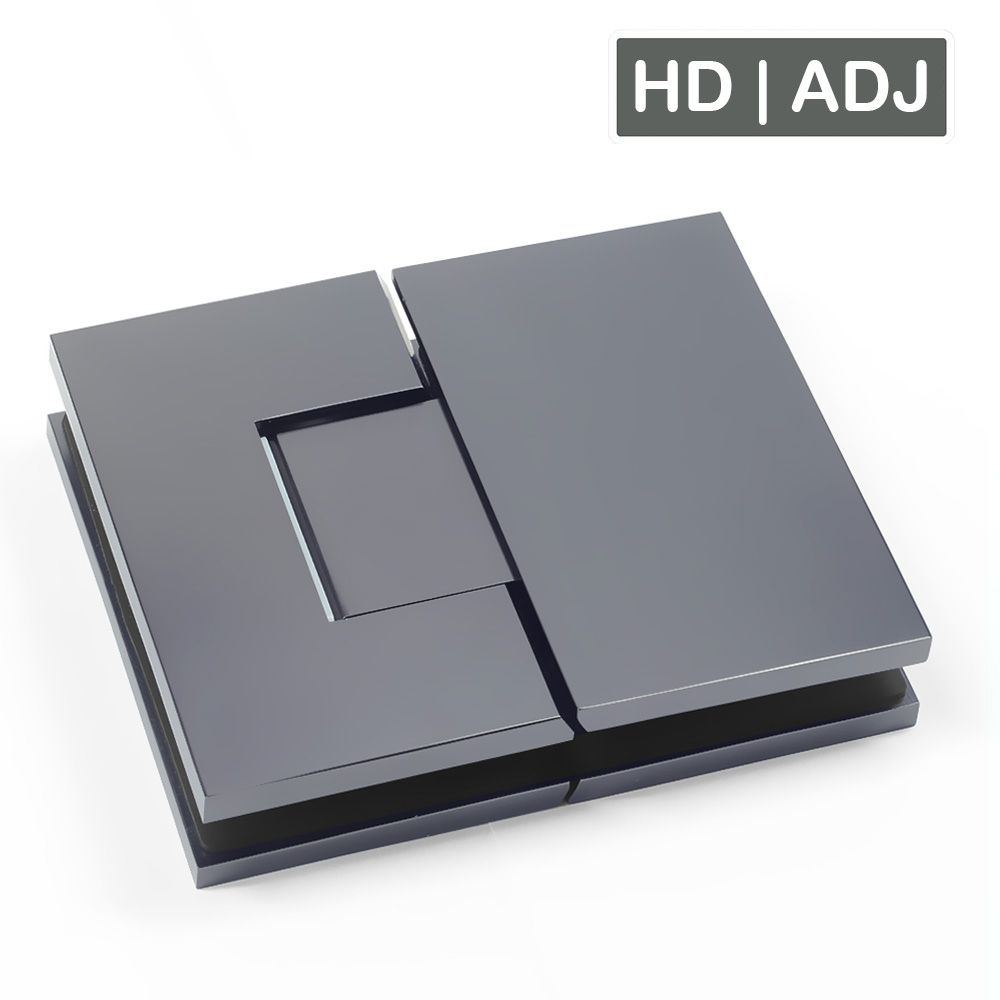 Forge Frameless Shower Hinge Heavy Duty Adjustable Glass to Glass 180 Degrees - Gunmetal Grey - Image 1
