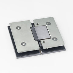 Forge Frameless Shower Hinge Heavy Duty Adjustable Glass to Glass 180 Degrees - Satin Chrome - Image 2