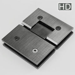 ES2HDBGM – FORGE Shower Hinge Heavy Duty Glass to Glass 180 Degree Brushed Gunmetal – supplier gallery view 2