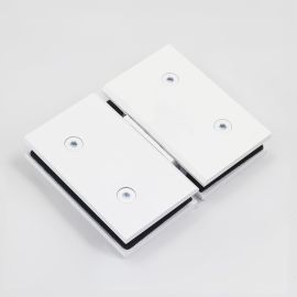 FORGE Shower Hinge Glass to Glass 180 Degree with One Way Door Stopper Matt White