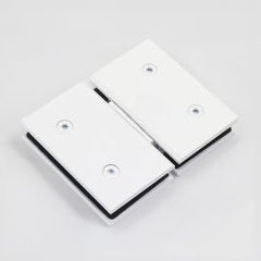 FORGE Shower Hinge Glass to Glass 180 Degree with One Way Door Stopper Matt White
