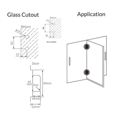 ES3AS β FORGE Shower Hinge Glass to Glass Back to Back Antique Brass β supplier gallery view 4