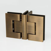 FORGE Shower Hinge Glass to Glass Back to Back Antique Brass