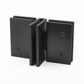 FORGE Shower Hinge Glass to Glass Back to Back with One Way Door Stopper Black