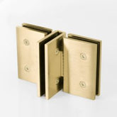 FORGE Shower Hinge Glass to Glass Back to Back with One Way Door Stopper Brushed Brass