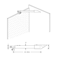 FGWB240C – Bracing Bar Glass to Wall 240-400mm Chrome – supplier gallery view 3