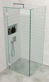 Chrome Frameless Corner Shower Screen with Dry Glaze U Channels