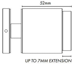 Adjustable Glass Standoff - 50mm Diameter Cap with 45mm Body