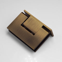 FORGE Shower Hinge Glass to Wall L-Shape 90 Degrees - Antique Brass - Image 1