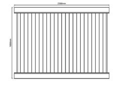 PVC - Southampton Fencing Panel Kit 2388mm wide x 1800mm high. (Posts Purchased Separately)