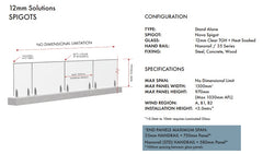 NOVA - Core Drill Balustrade Spigots - FRICTION FIT for 12mm glass.
