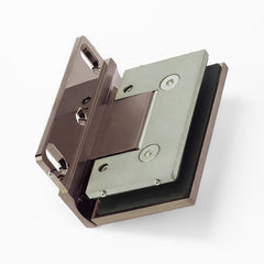 Forge Frameless Shower Hinge Heavy Duty Adjustable Glass to Wall L-Shape 90 Degrees - NERO Brushed Bronze - Image 3