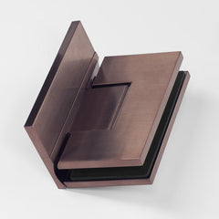 Forge Frameless Shower Hinge Heavy Duty Adjustable Glass to Wall L-Shape 90 Degrees - NERO Brushed Bronze - Image 2