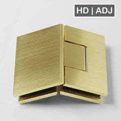 Forge Frameless Shower Hinge Heavy Duty Adjustable Glass to Glass 135 Degrees - NERO Brushed Gold - Image 1