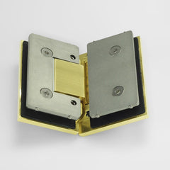 Forge Frameless Shower Hinge Heavy Duty Adjustable Glass to Glass 135 Degrees - NERO Brushed Gold - Image 3