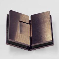 Forge Frameless Shower Hinge Heavy Duty Adjustable Glass to Glass 135 Degrees - NERO Brushed Bronze - Image 2