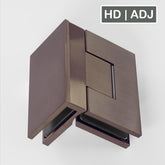 Forge Frameless Shower Hinge Heavy Duty Adjustable Glass to Glass 90 Degrees - NERO Brushed Bronze