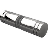 Round circular knob frameless shower screen door handle - Chrome