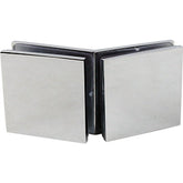 135 Degrees Glass to Glass Brackets for Frameless Glass Shower Screens - SOLID BRASS - Chrome