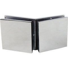 135 Degrees Glass to Glass Brackets for Frameless Glass Shower Screens - SOLID BRASS - Chrome