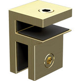 8mm glass brace bracket SMALL - SQUARE EDGE for frameless glass shower screen header bars - Brushed Brass / Satin Gold