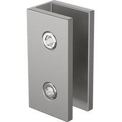 Satin Chrome Fixed Frameless Shower Screen Panel with Wall Brackets