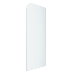 Fluted Glass Shower Screen Fixed Panels - Walk-in shower panel with radius corner, Ultra-clear narrow reed glass