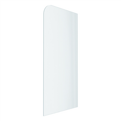 Fluted Glass Shower Screen Fixed Panels - Walk-in shower panel with radius corner, Ultra-clear narrow reed glass