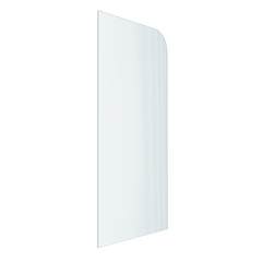Fluted Glass Shower Screen Fixed Panels - Walk-in shower panel with radius corner, Ultra-clear narrow reed glass