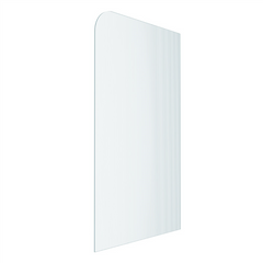 Fluted Glass Shower Screen Fixed Panels - Walk-in shower panel with radius corner, Ultra-clear narrow reed glass