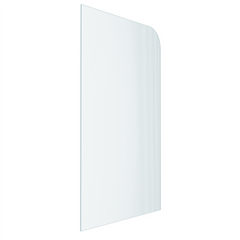 Fluted Glass Shower Screen Fixed Panels - Walk-in shower panel with radius corner, Ultra-clear narrow reed glass