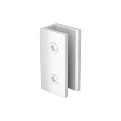 Matt White Fixed Frameless Shower Screen Radius Corner Fixed Panel with Wall Brackets