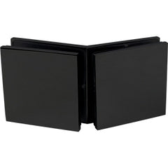 135 Degrees Glass to Glass Brackets for Frameless Glass Shower Screens - SOLID BRASS - Matt Black
