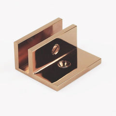 Frameless Shower Screen U Bracket Square with Horizontal Leg - Rose Gold / Copper