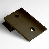 Forge Frameless Shower Screen U Bracket Square with Vertical Leg - Dark Antique Brass