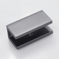 SHOWER SCREEN GLASS U BRACKET SQUARE 12MM GLASS - GUNMETAL - Image 1
