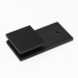 Bracket Square Glass to Wall 180 Degree Black